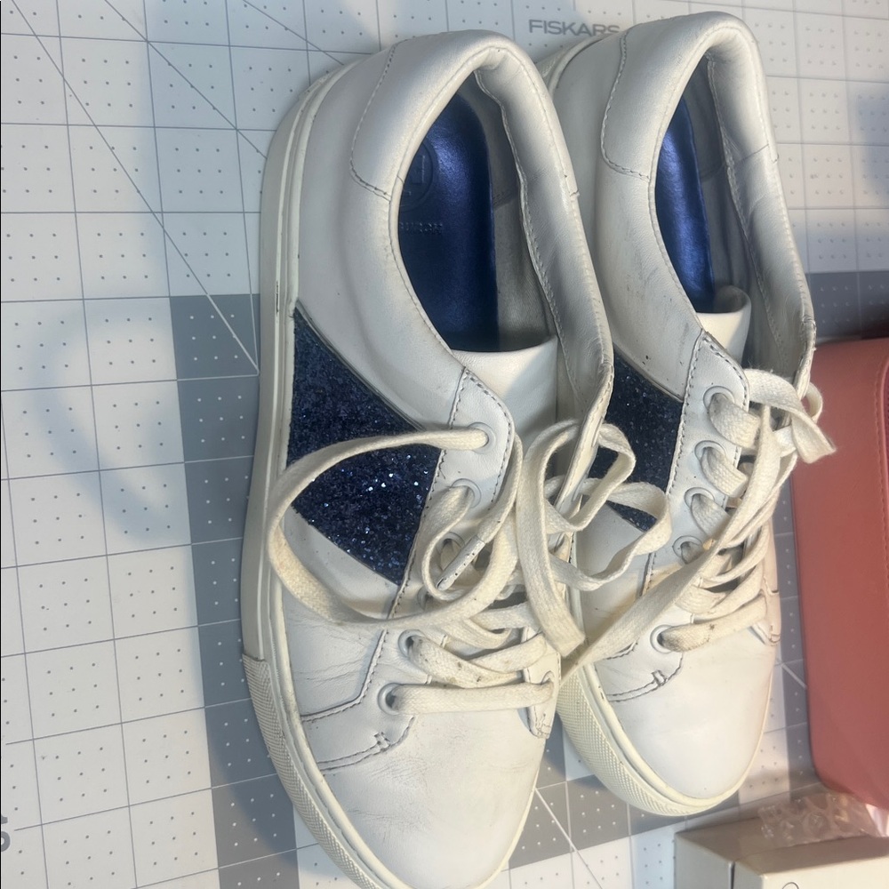 Tory Burch Blue and Cream Logo Accent